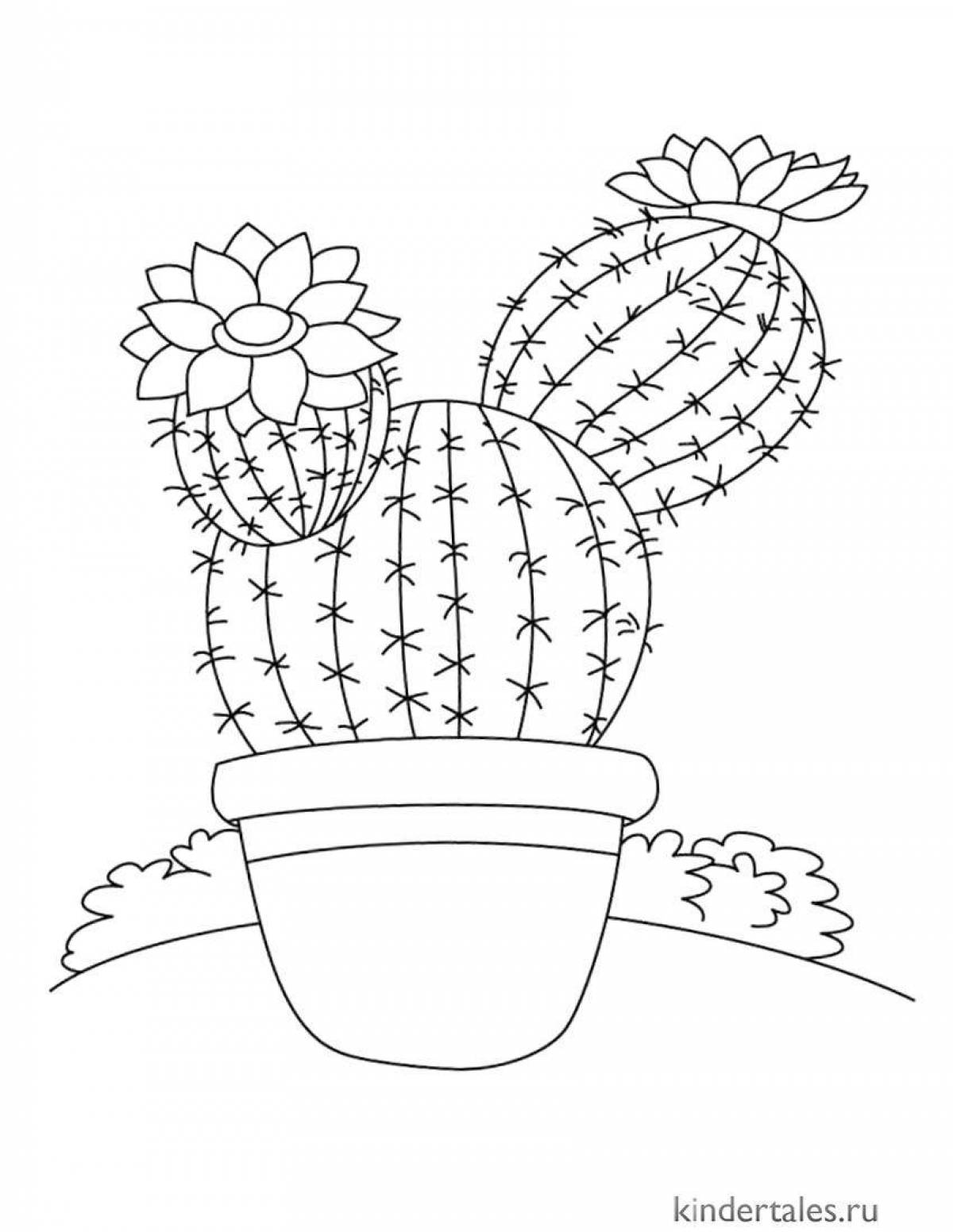 Креативная кактусовая раскраска для детей