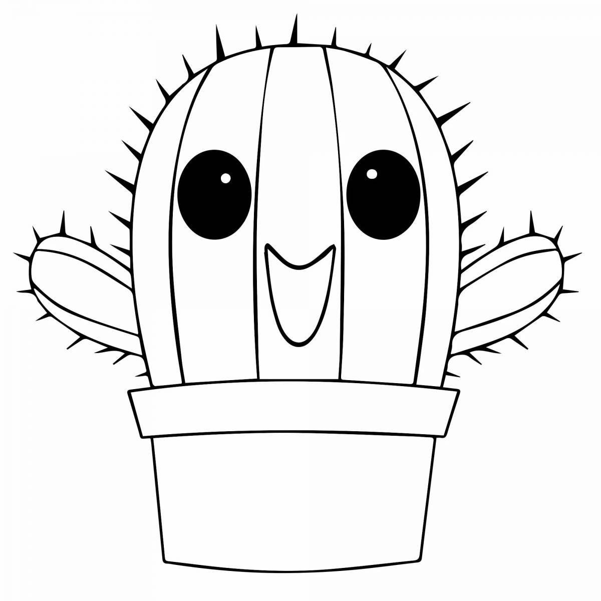 Fabulous cacti coloring for kids