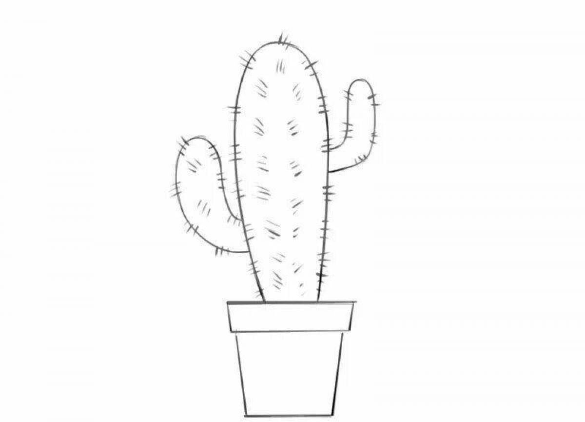 Adorable cactus coloring book for kids