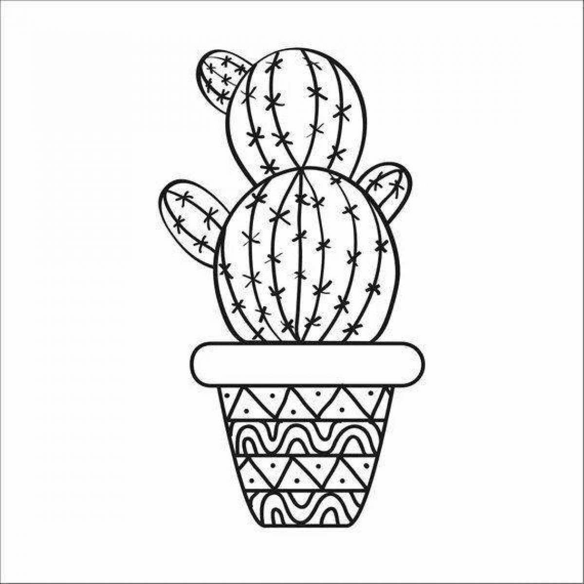 Sweet cactus coloring book for kids