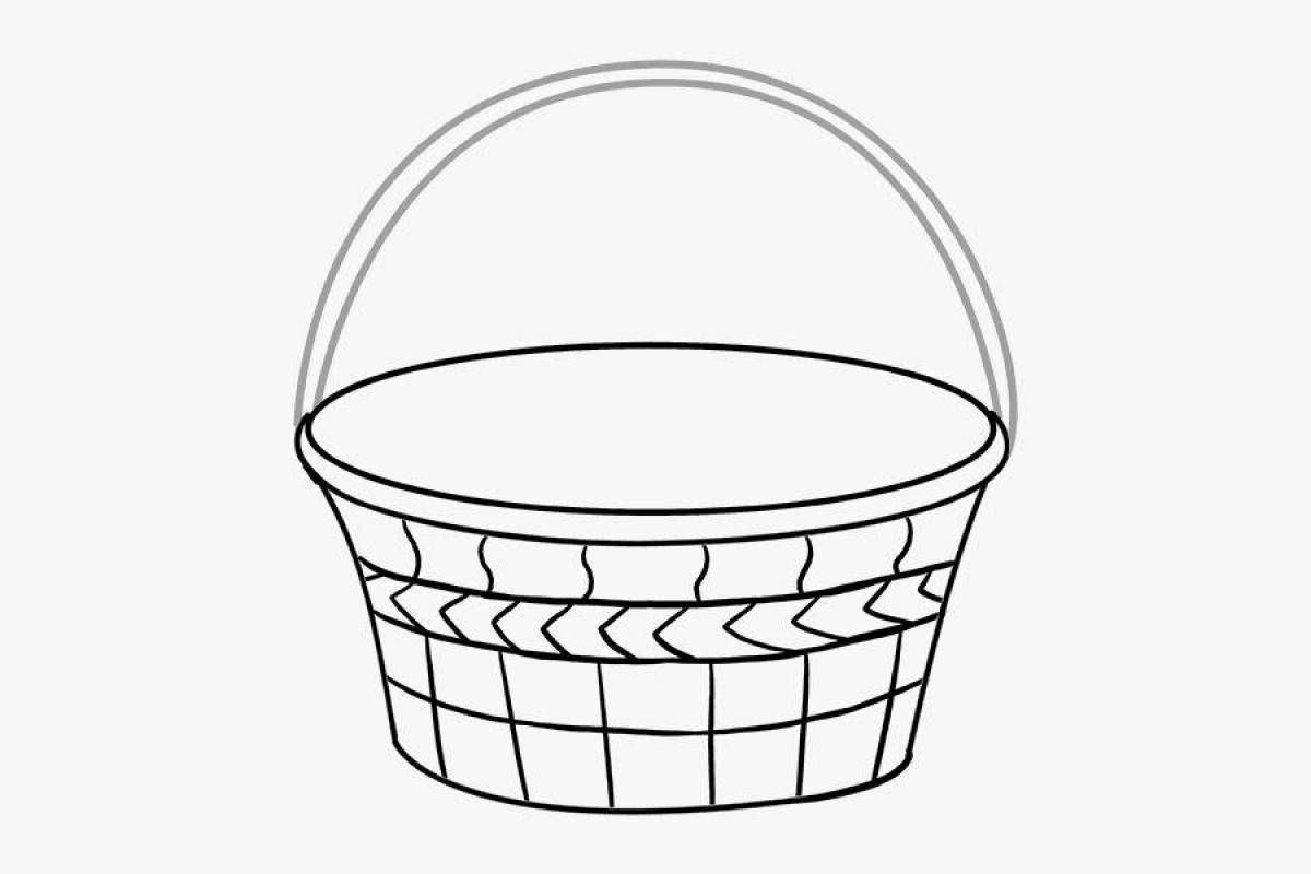Sparkling Basket Coloring Page for Toddlers