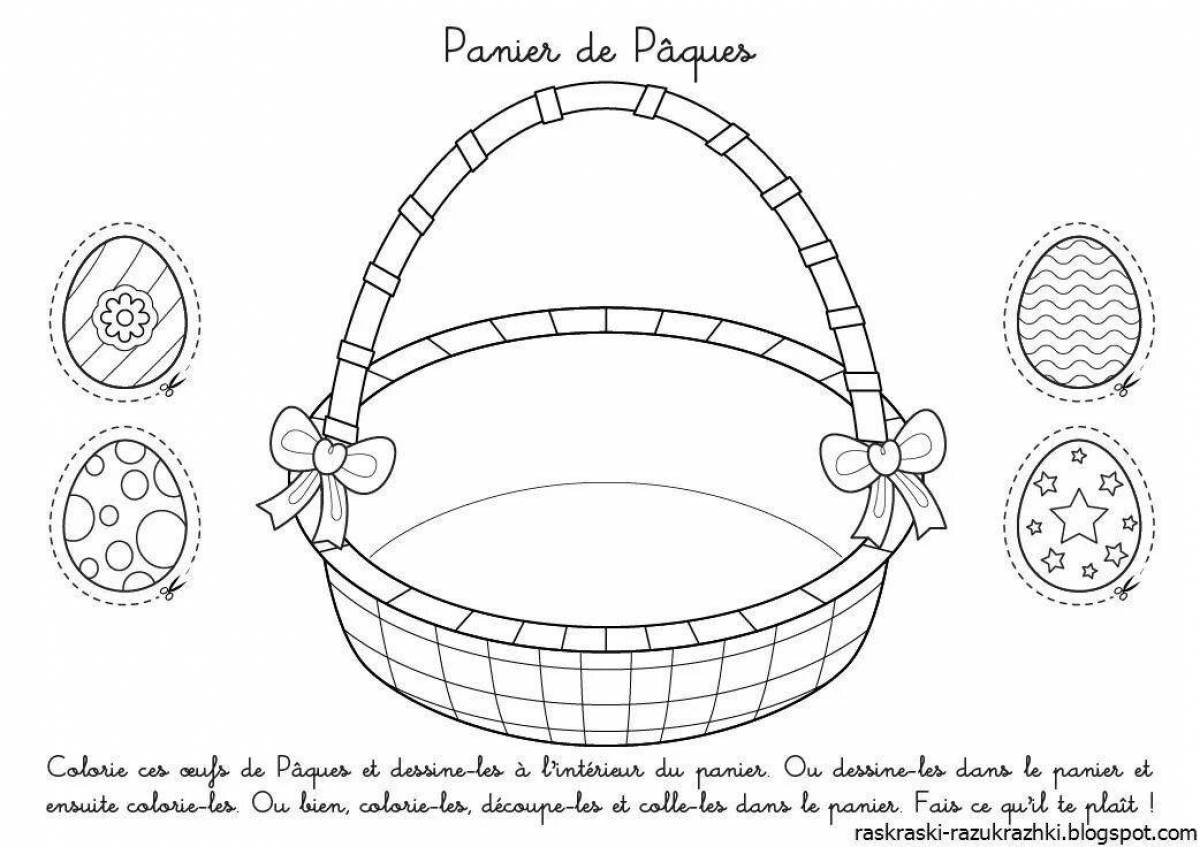 Coloring dazzling basket for children