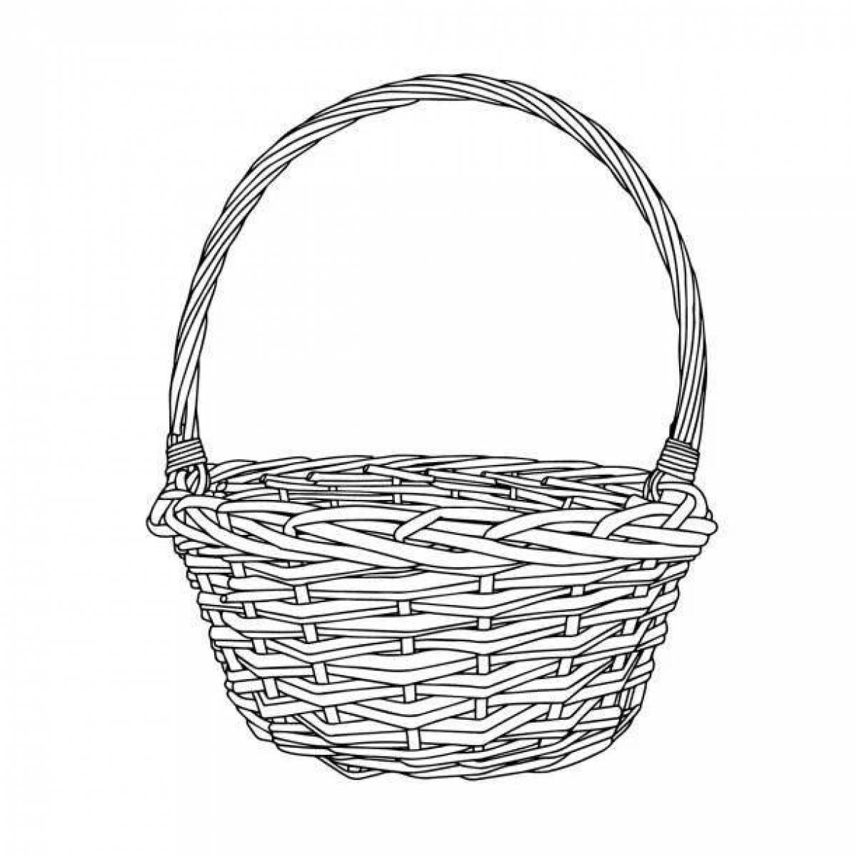 Coloring page shimmery baby basket