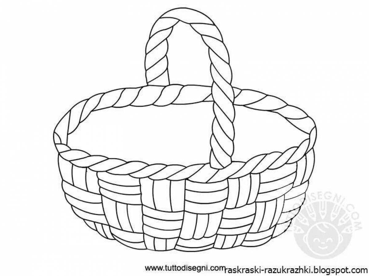 Gorgeous Basket Coloring Page for Toddlers