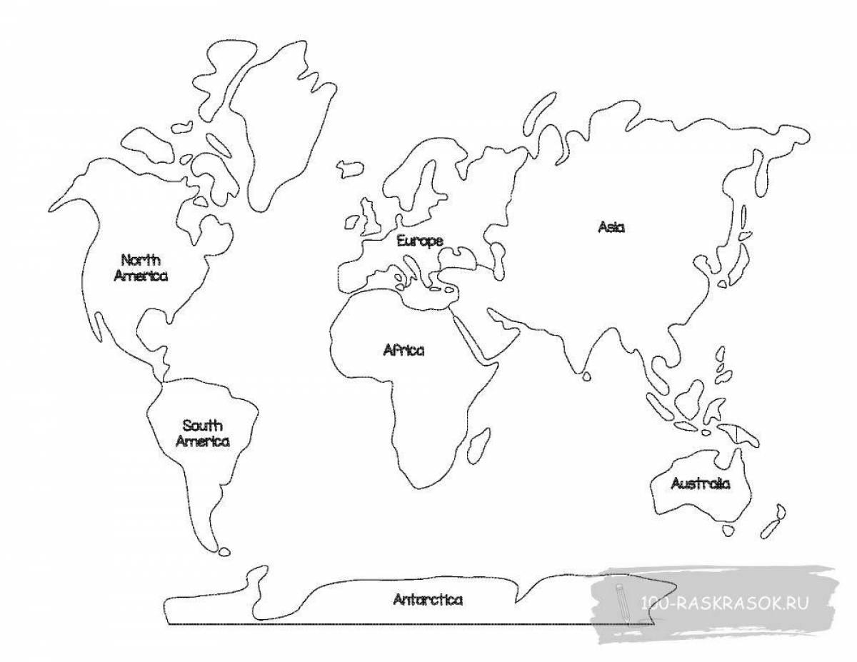 Creative world map coloring book for kids