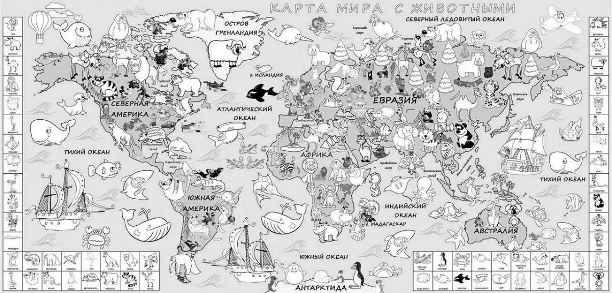 Карта мира для детей #9