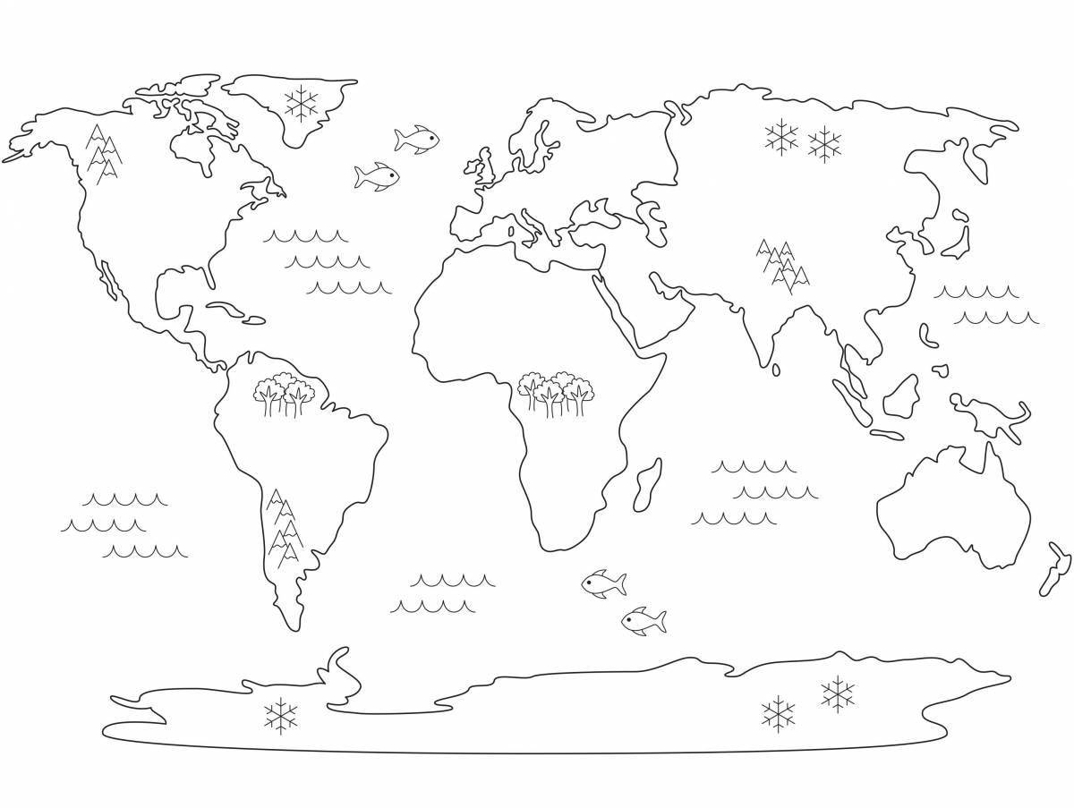Раскраски Карта мира для детей (29 шт.) - скачать или распечатать бесплатно#6287