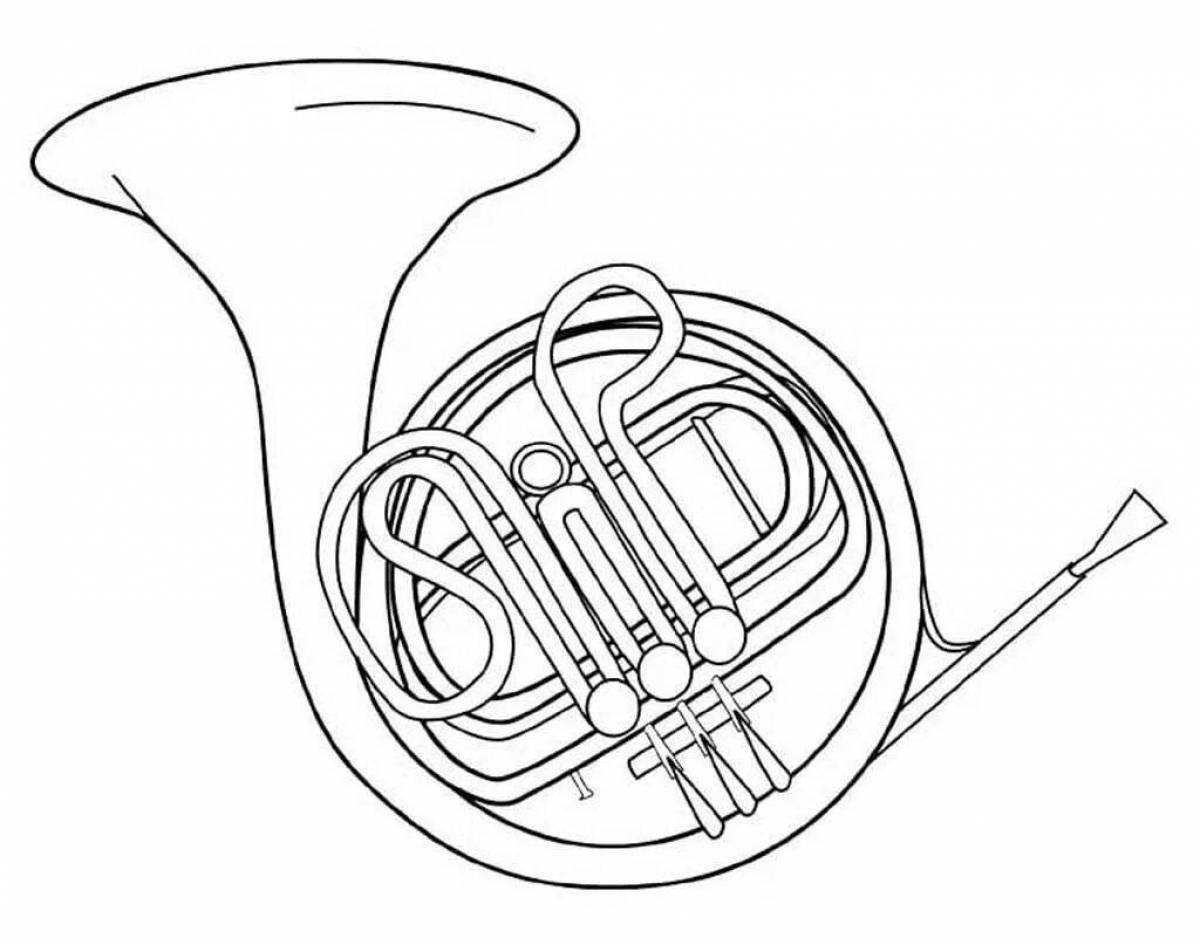 Музыкальные инструменты рисунки. Валторна духовой музыкальный инструмент рисунок. Валторна музыкальный инструмент рисунок. Раскраска валторна музыкальный инструмент. Валторна духовой инструмент нарисовать.