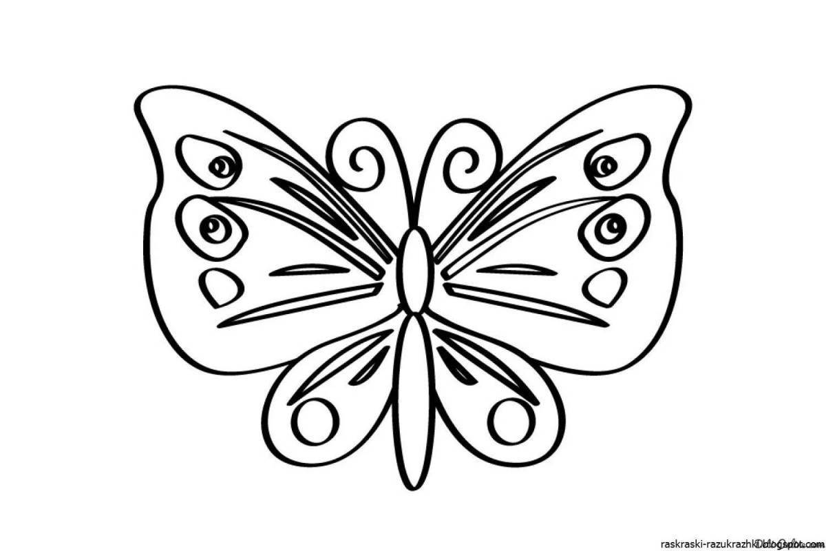 Игривая бабочка-раскраска для детей