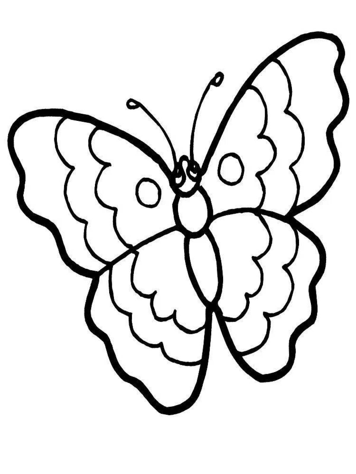 Великолепная бабочка-раскраска для детей