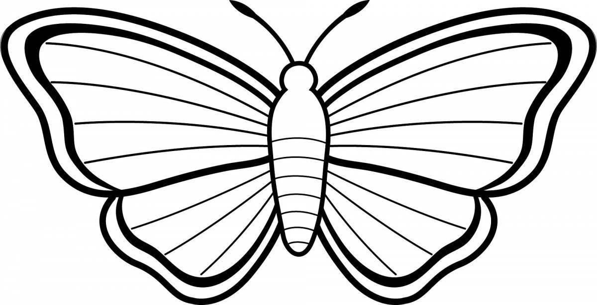 Фантастическая бабочка-раскраска для детей