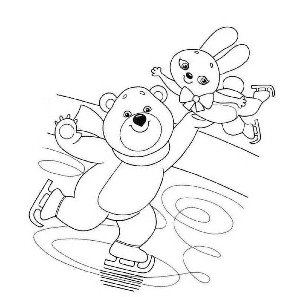 Winter sports coloring pages for kids