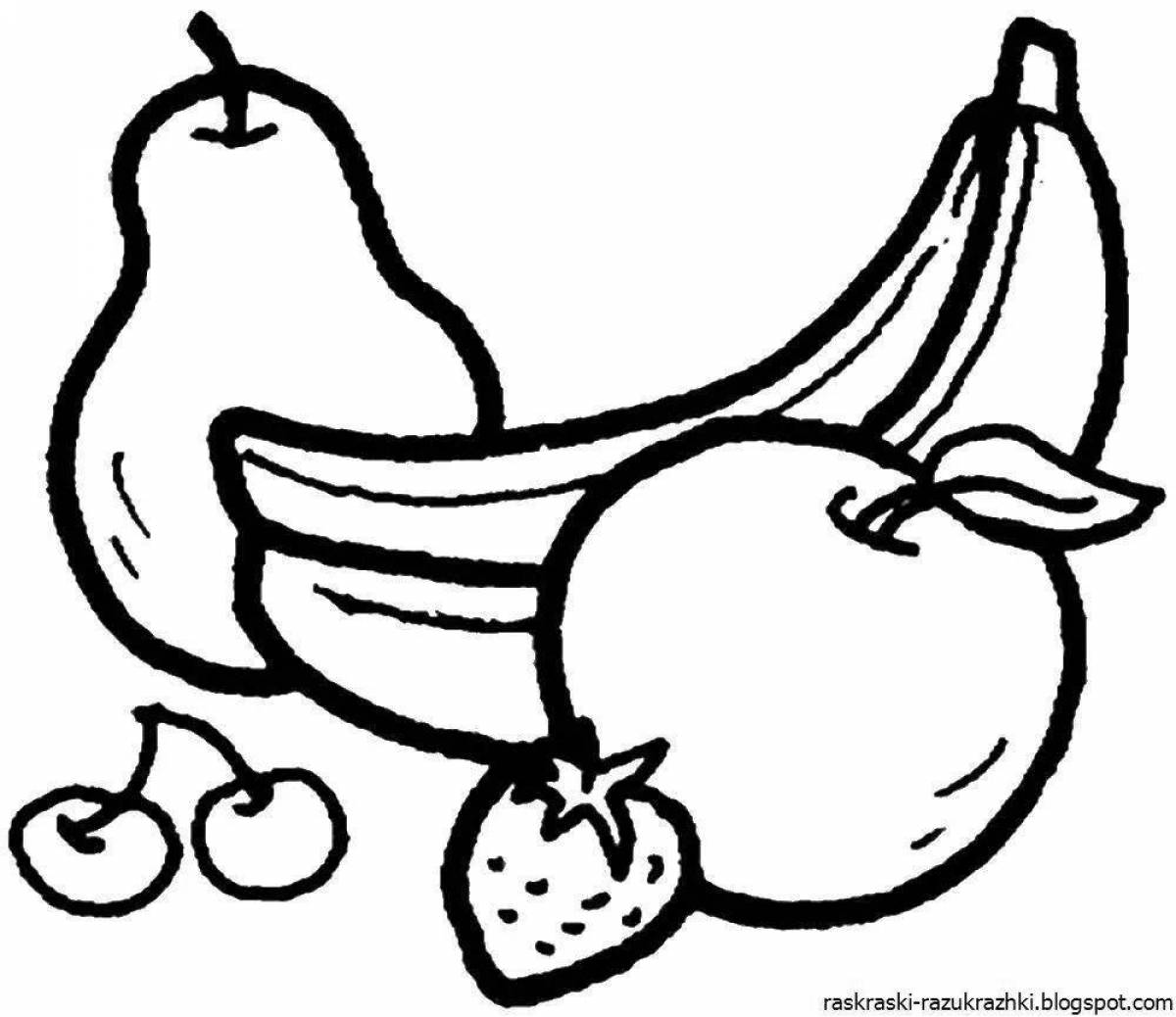 Привлекательный натюрморт из овощей и фруктов для детей