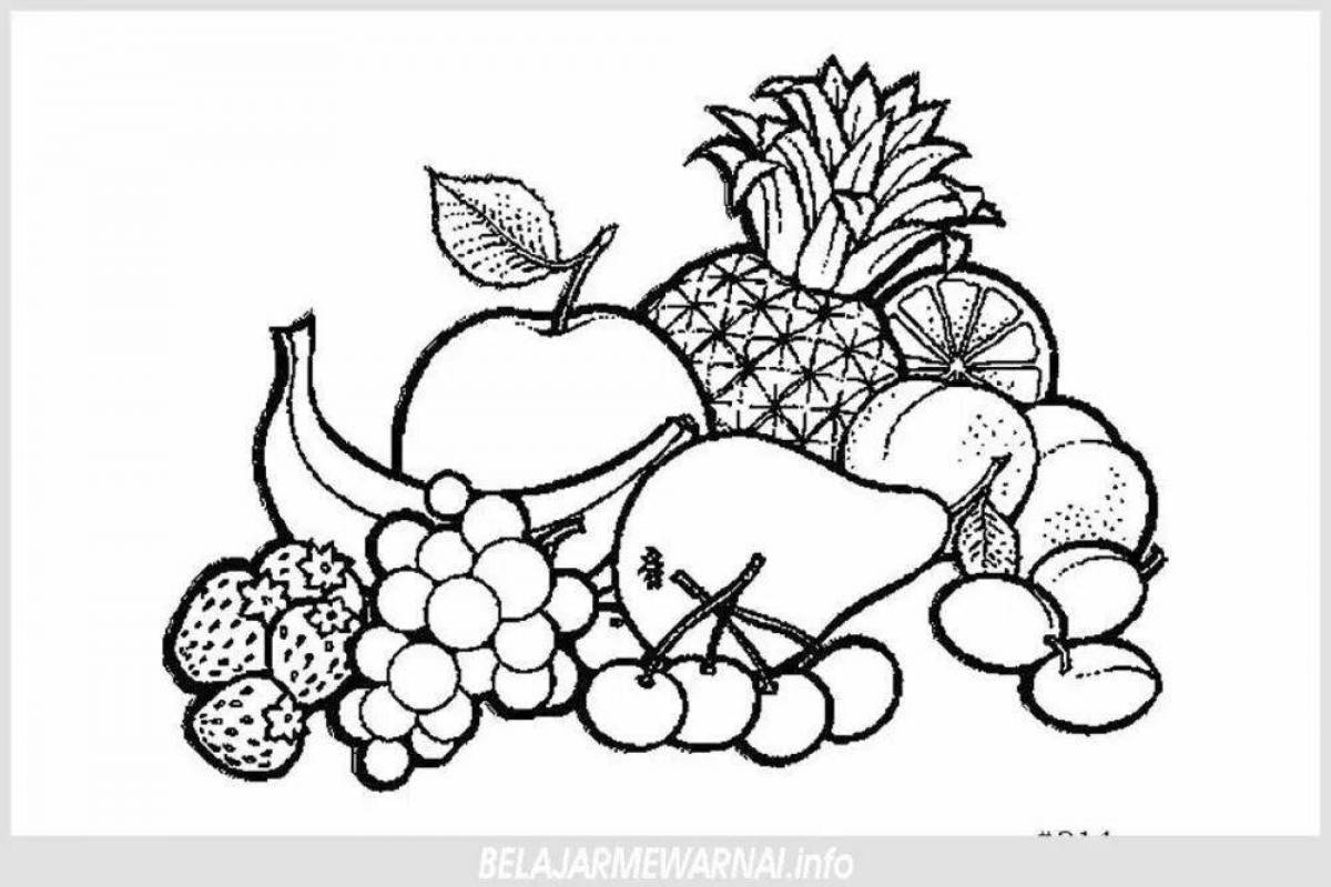 Adorable still life of fruits and vegetables for kids
