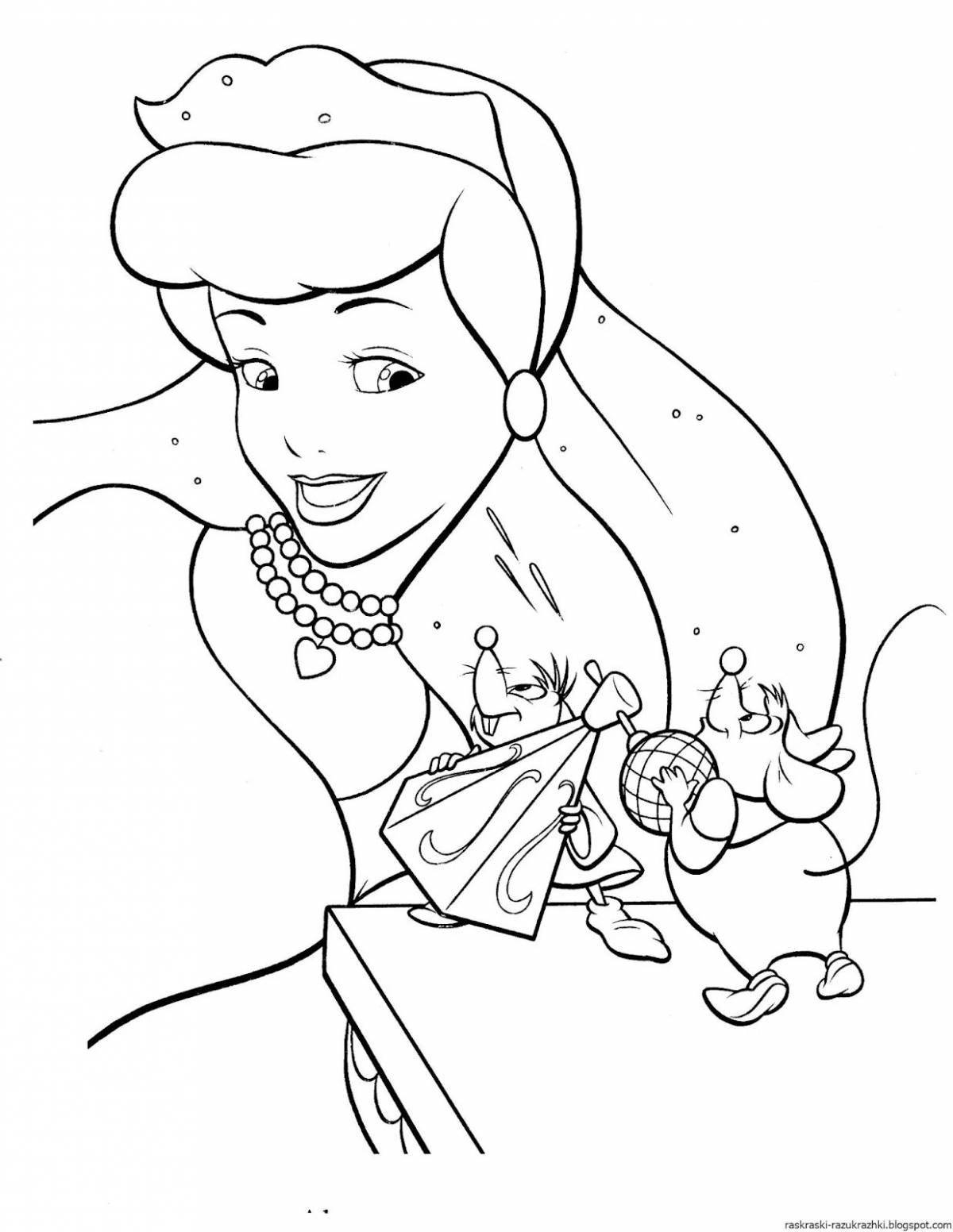 Adorable Cinderella coloring book for kids