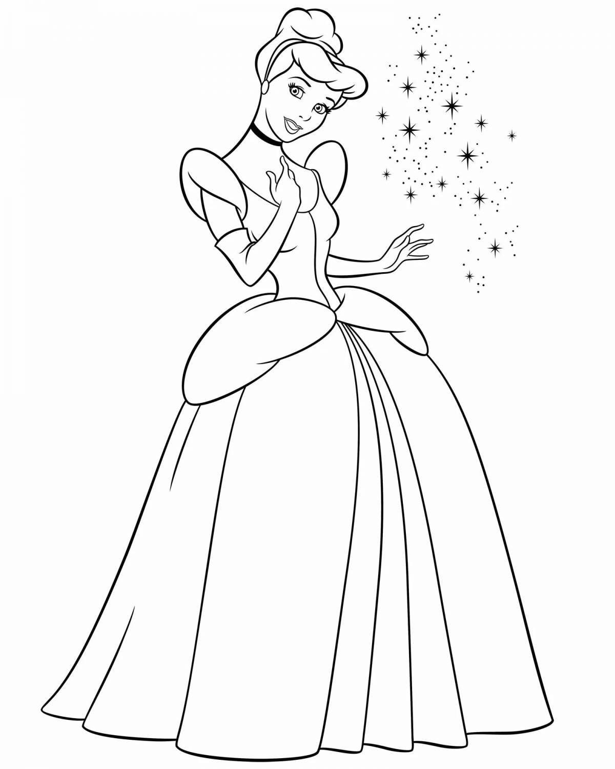 Exquisite Cinderella coloring book for kids 5-6 years old