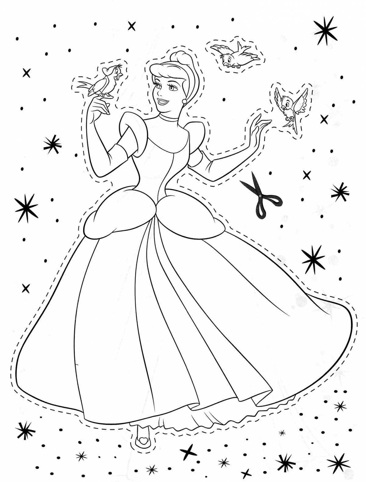 Cute Cinderella coloring pages for kids