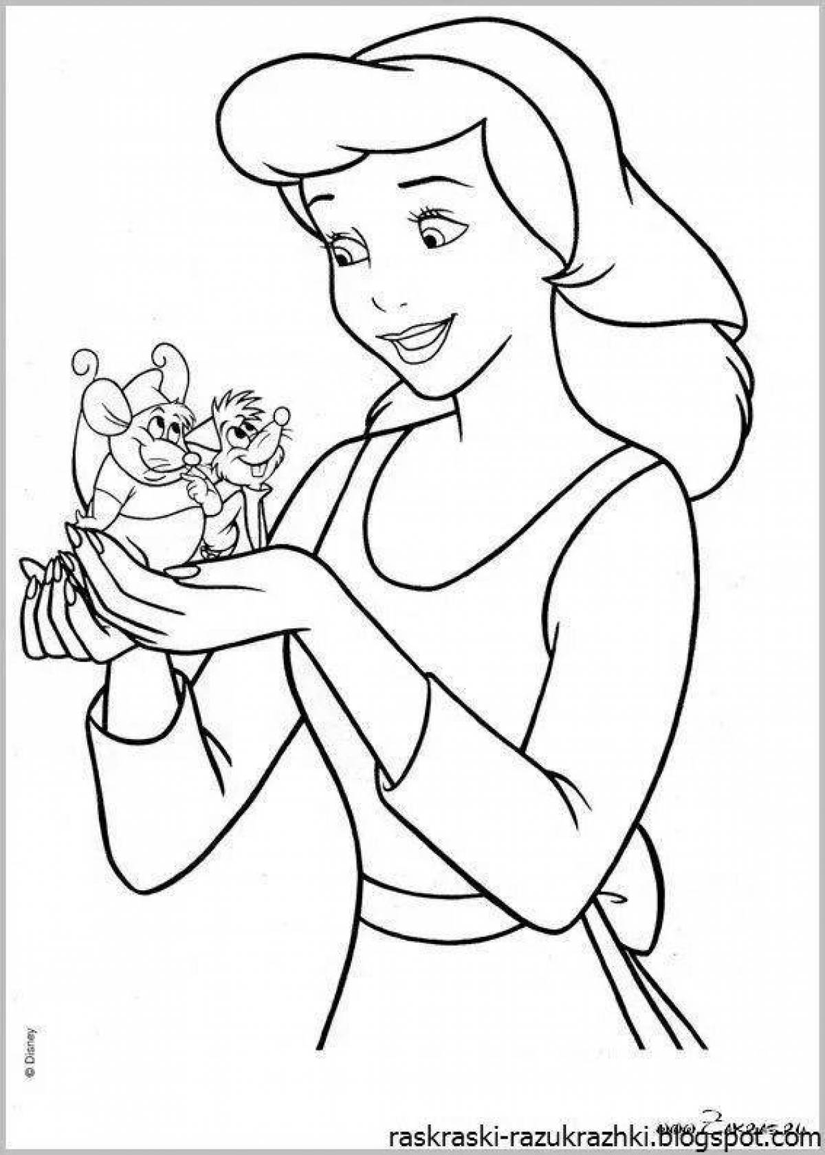 Great Cinderella coloring book for kids 5-6 years old