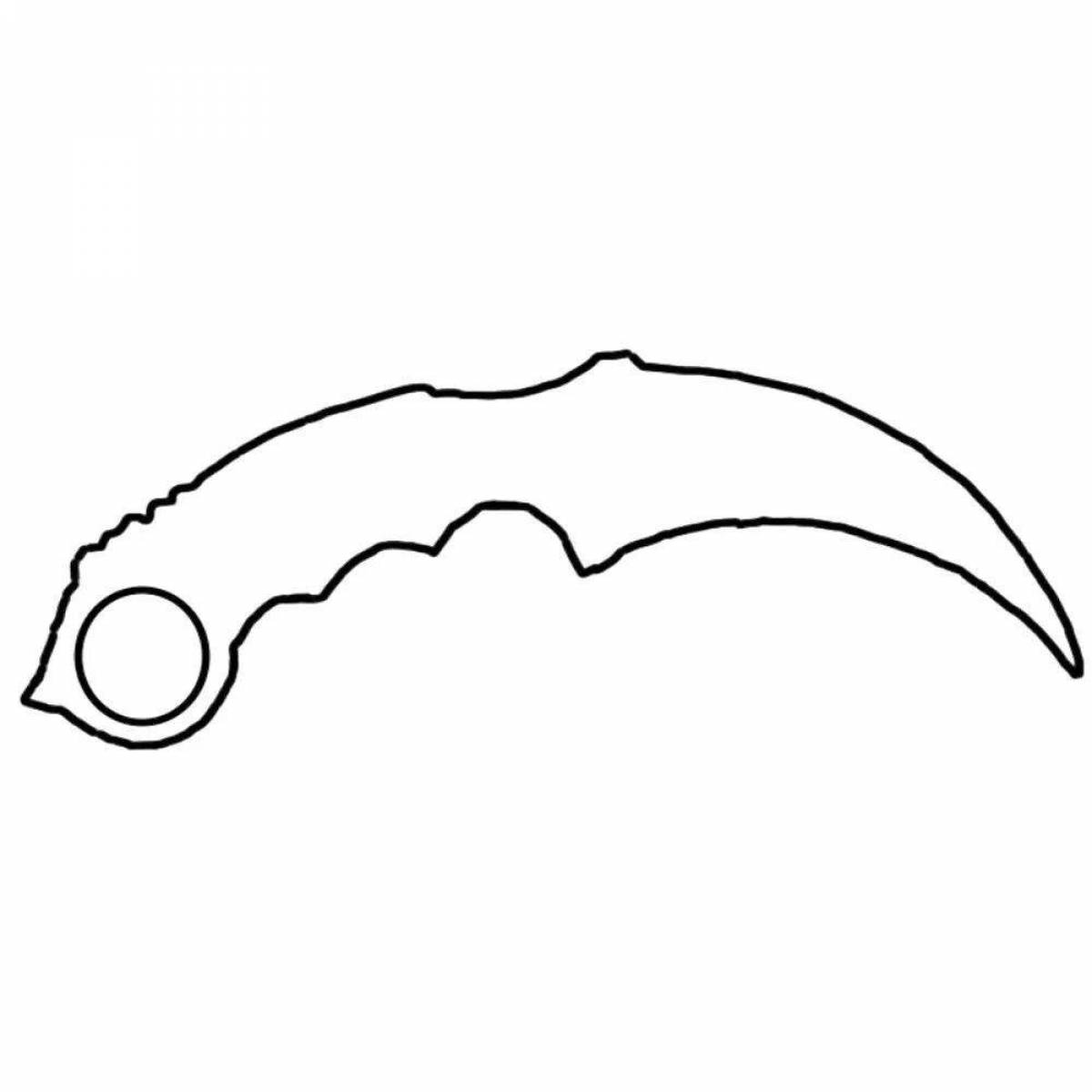 Exquisite karambit coloring page