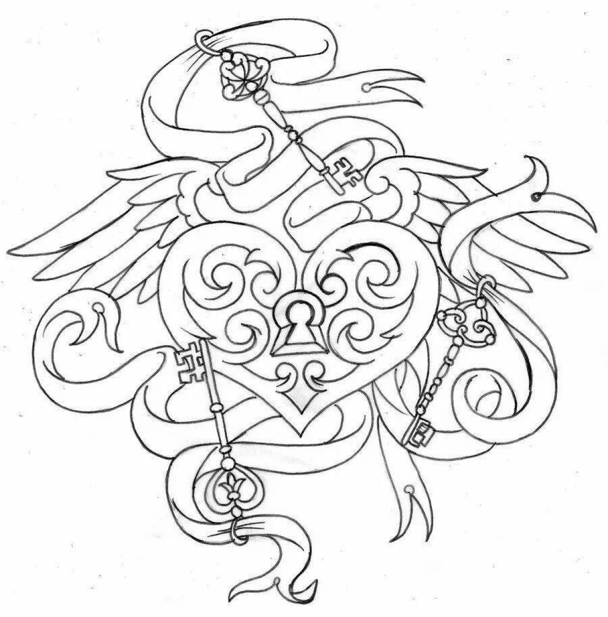 Mysterious tattoo coloring page
