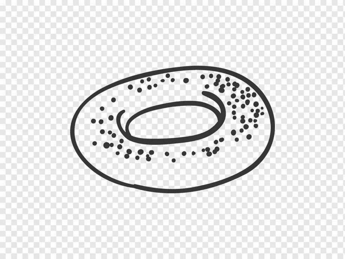 Fresh bagel coloring page