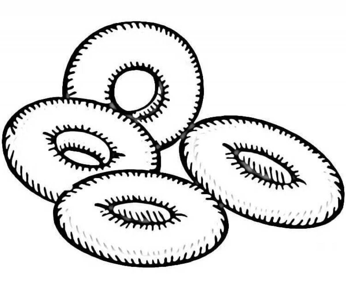 Adorable bagel coloring page