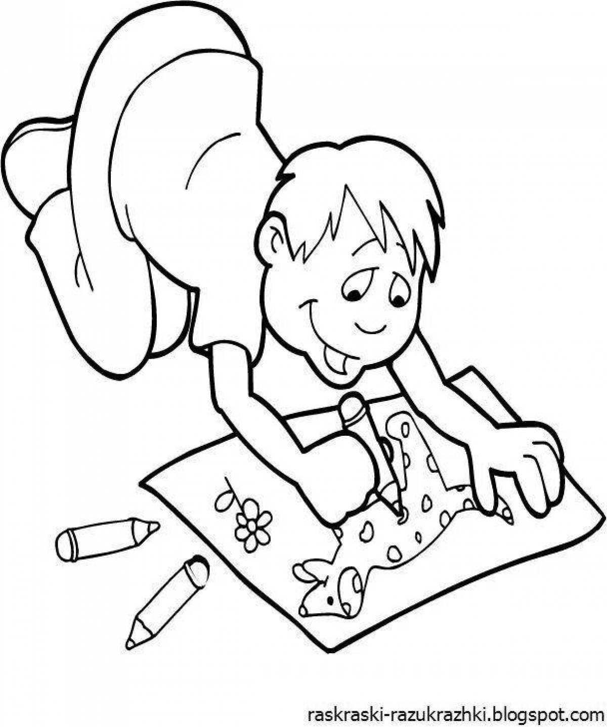 Adorable coloring page drawing