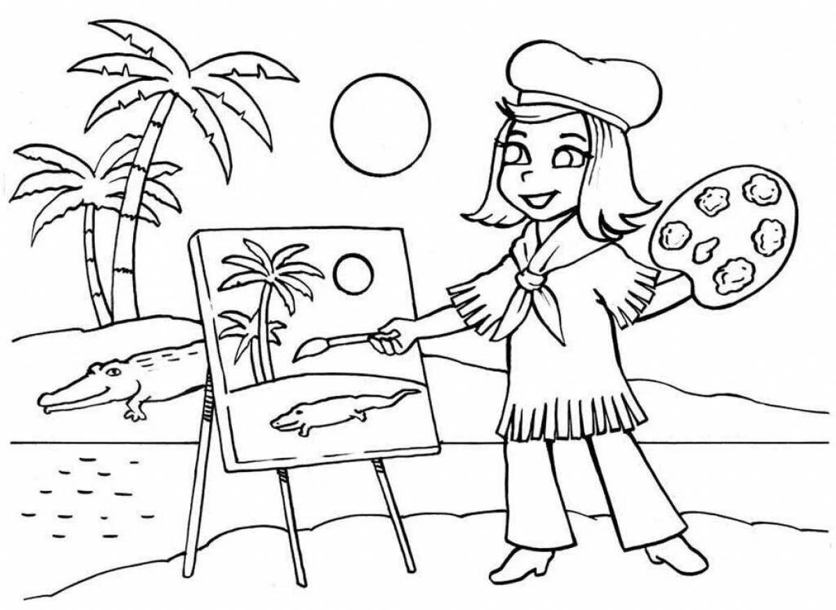 Charming coloring page drawing