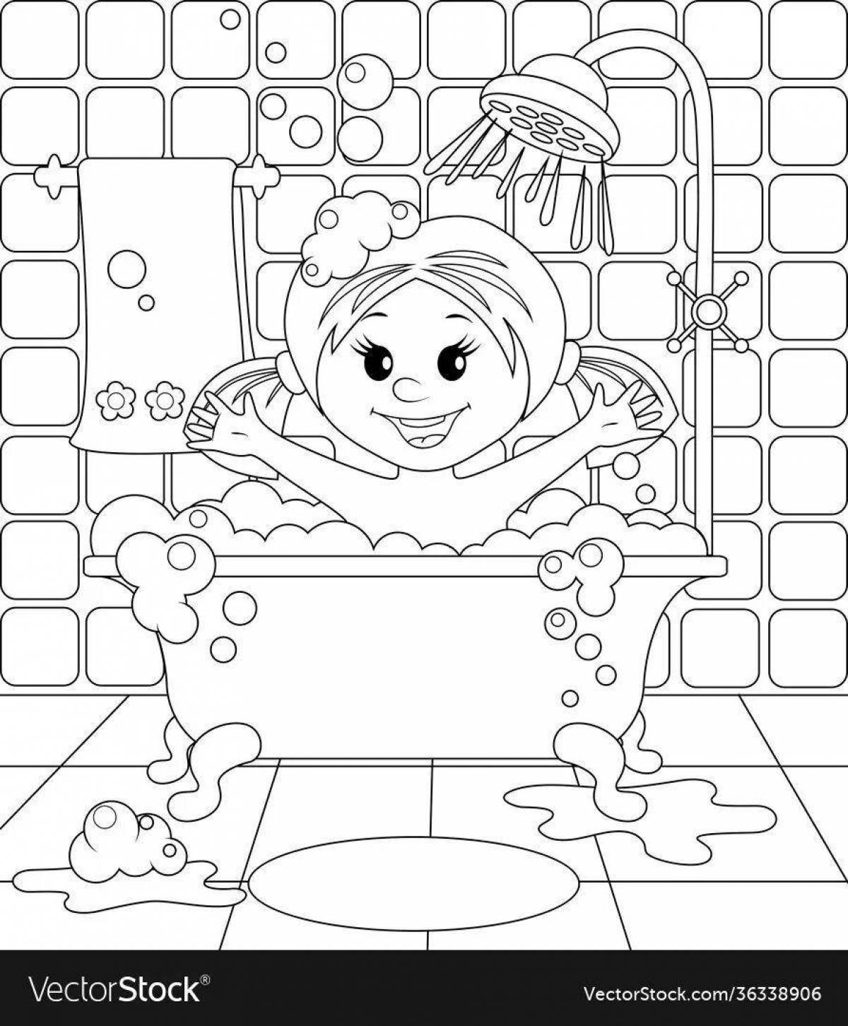 Radiant shower coloring page