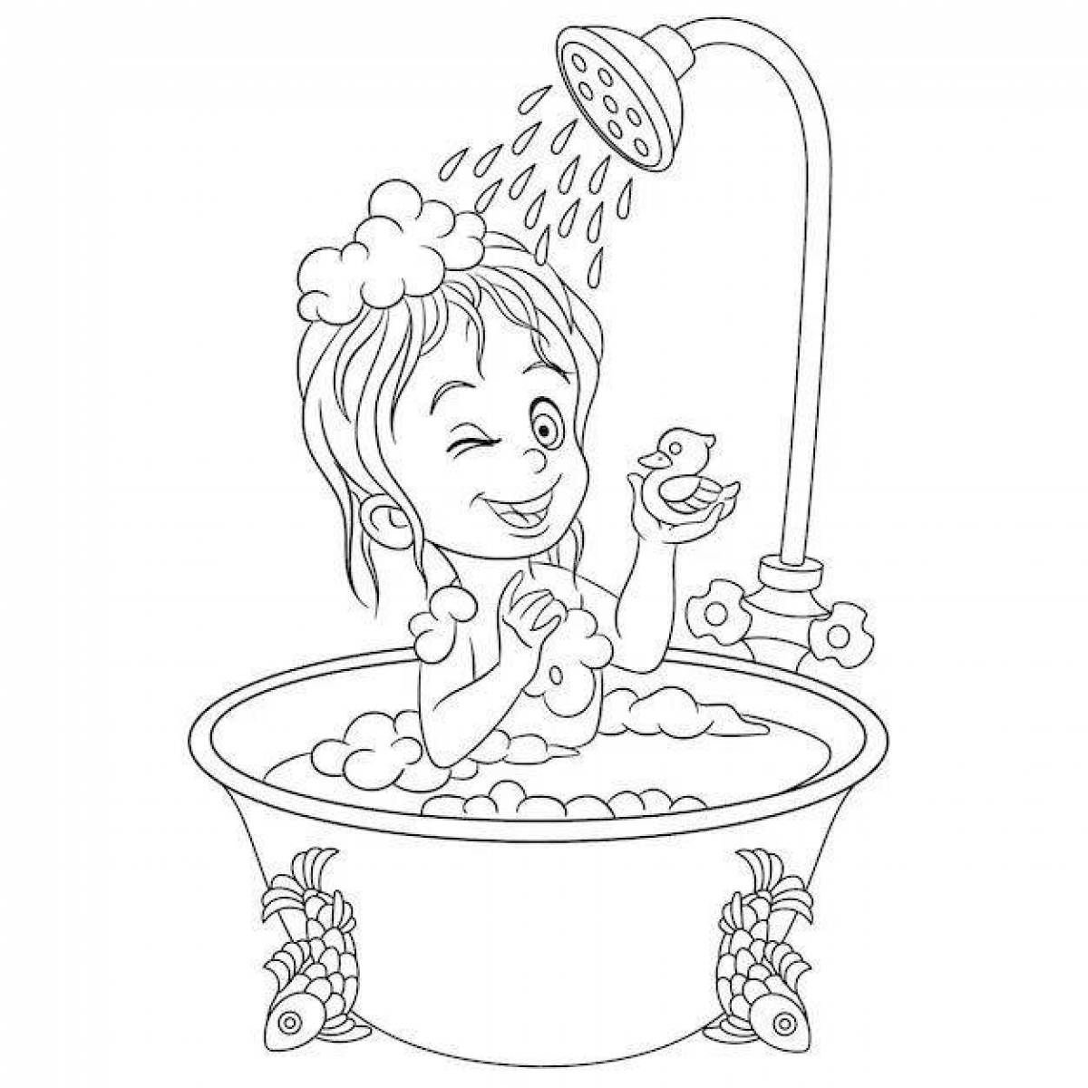 Exciting shower coloring book