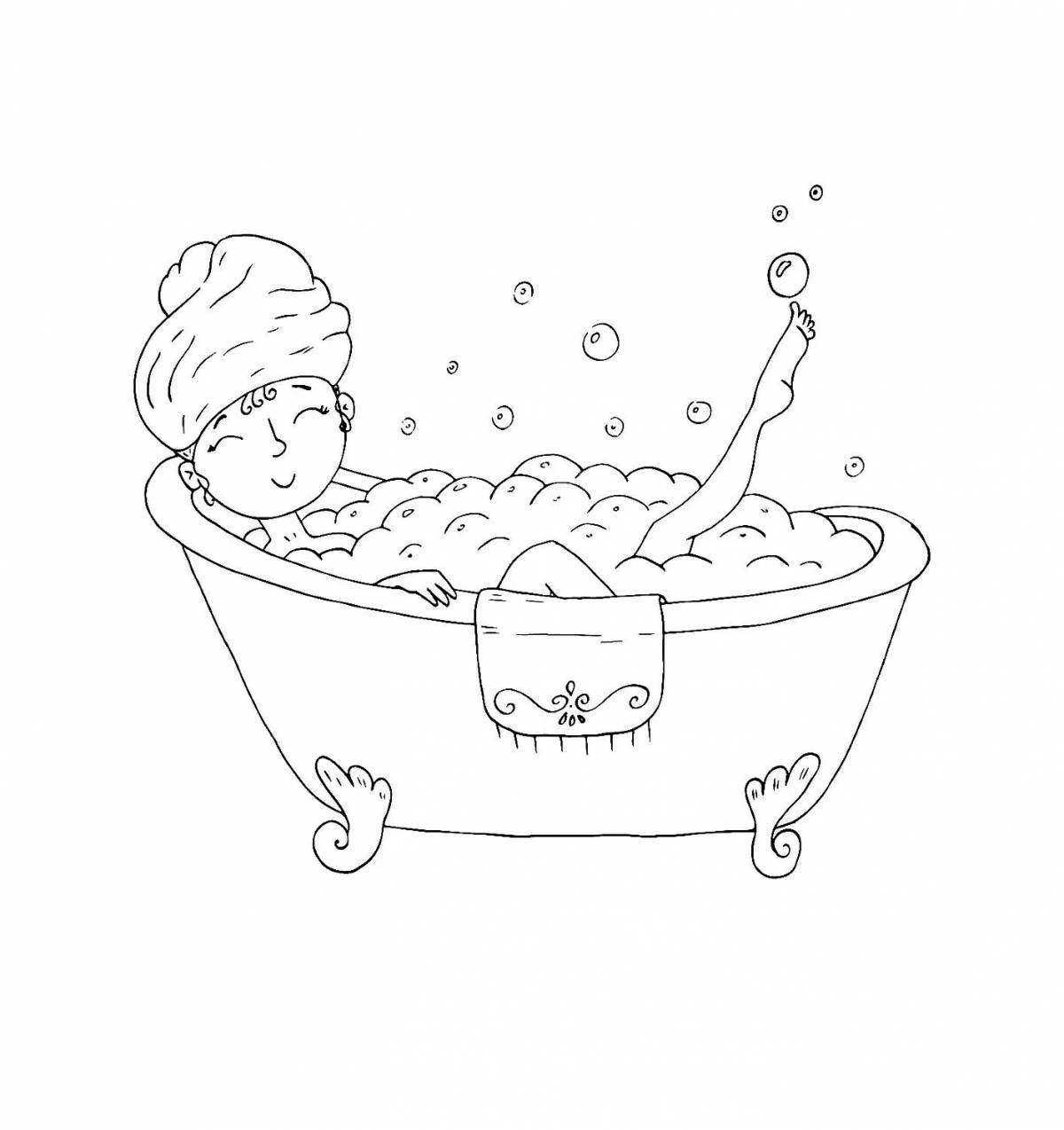 Animated shower coloring page