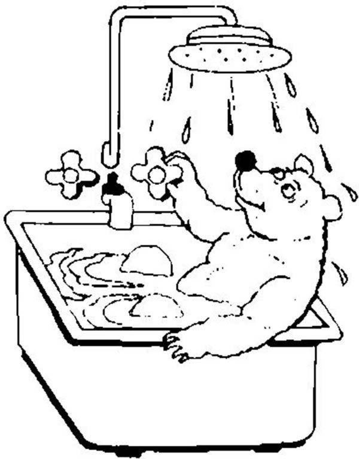 Crazy Colored Shower coloring page