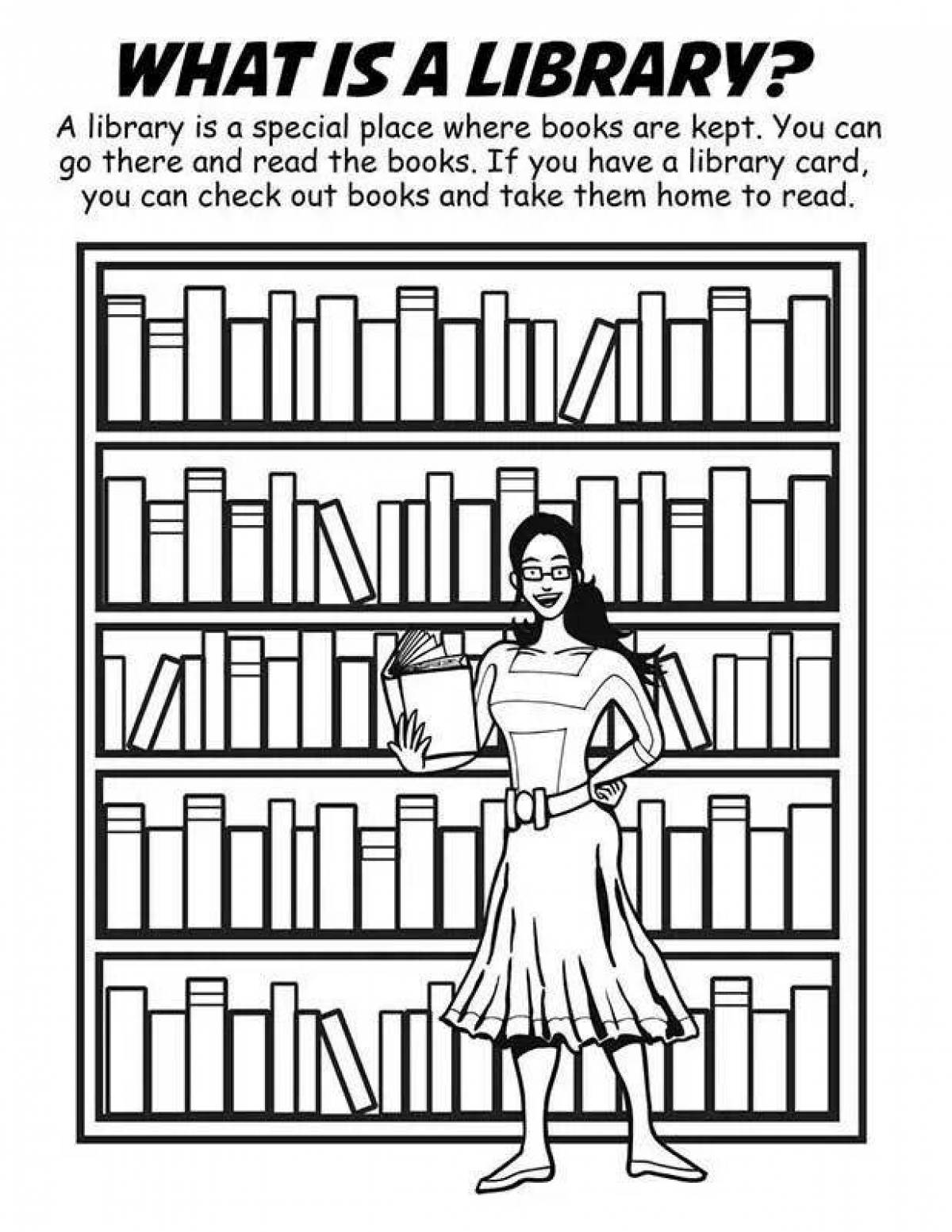 Fun Library Coloring Page