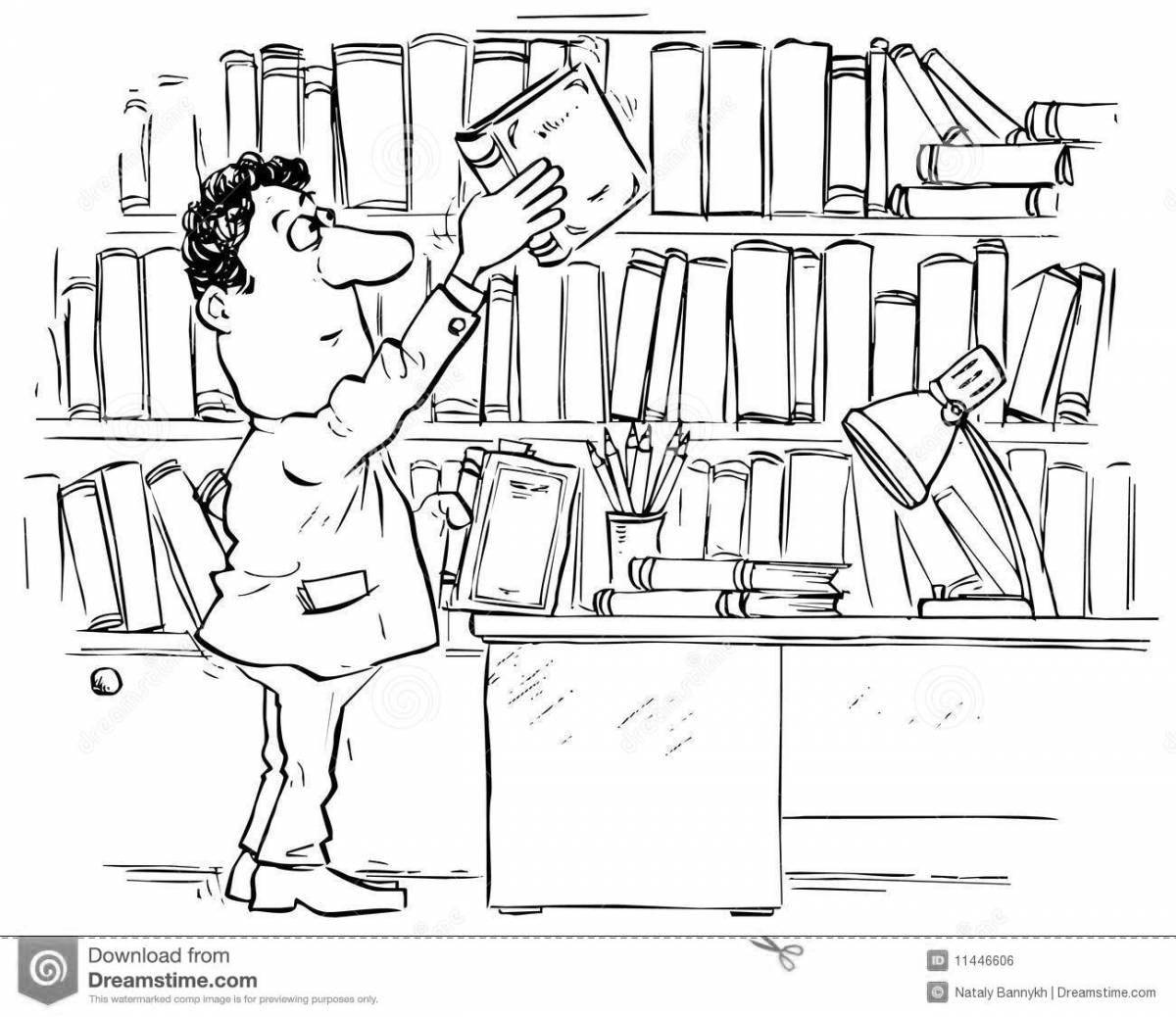 Great library coloring page