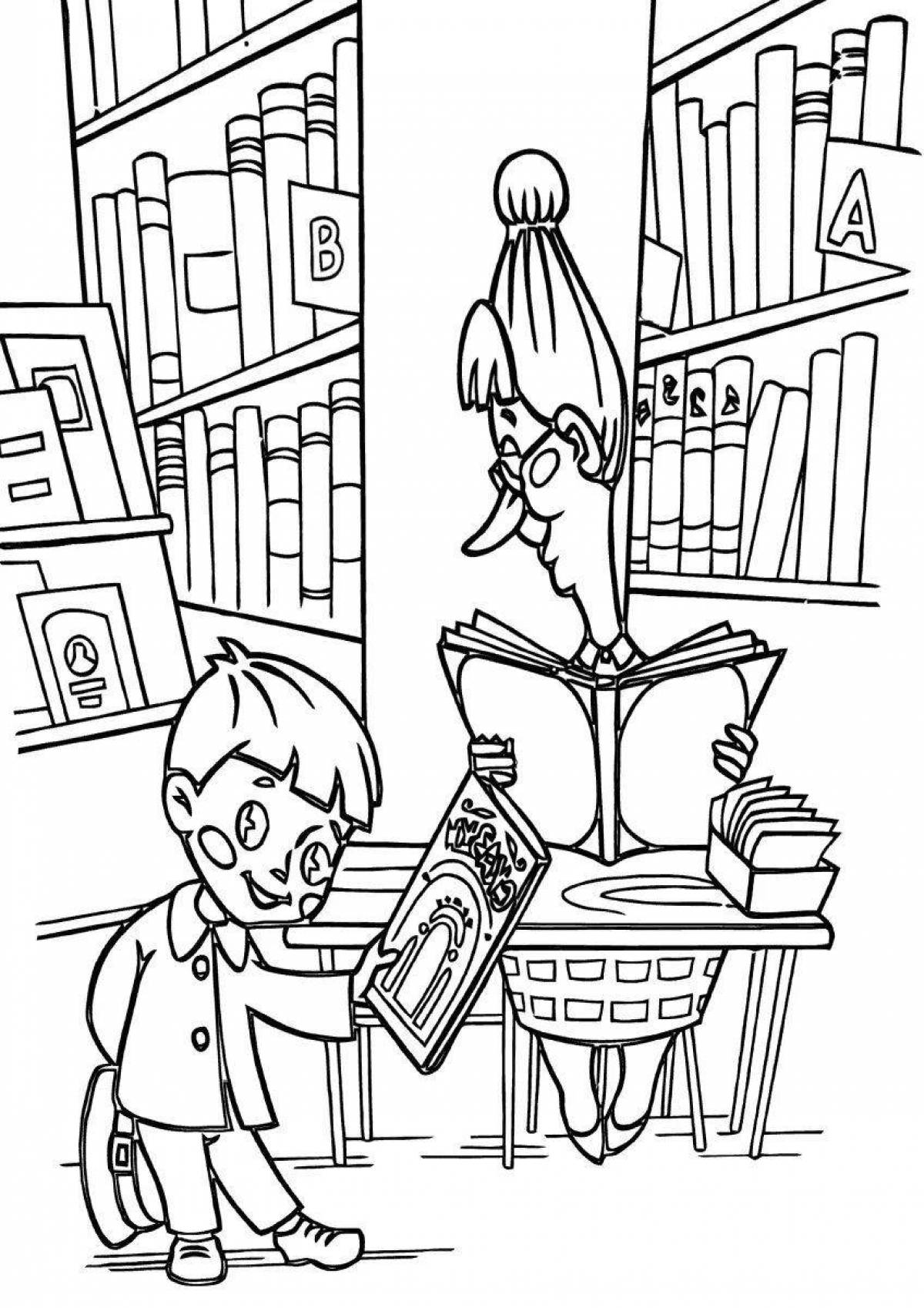 Crazy Library coloring page