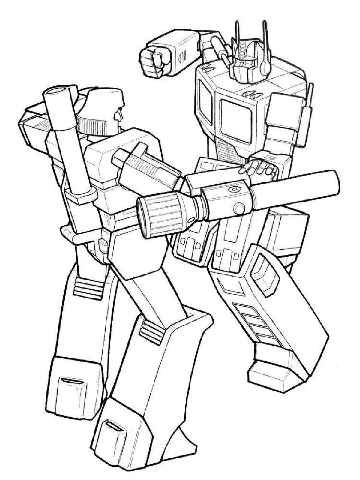 Optimus prime shiny coloring page
