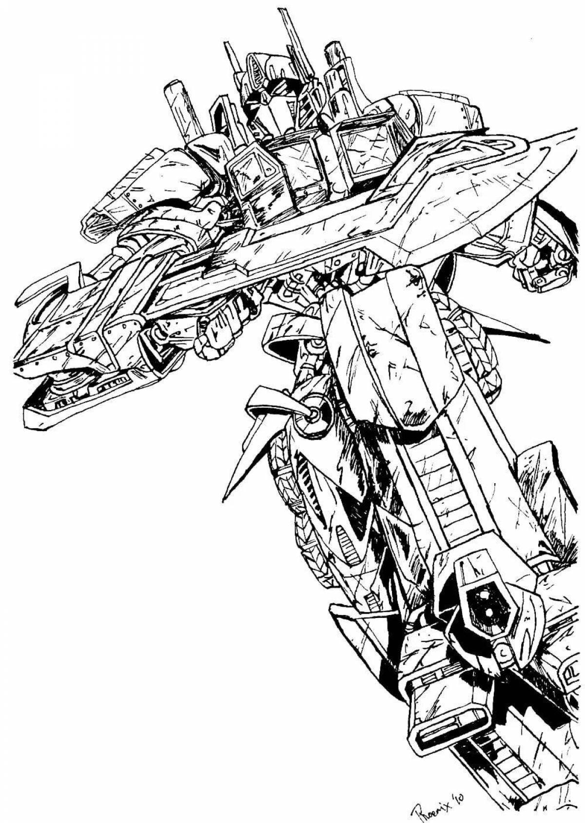 Optimus prime richly colored coloring page