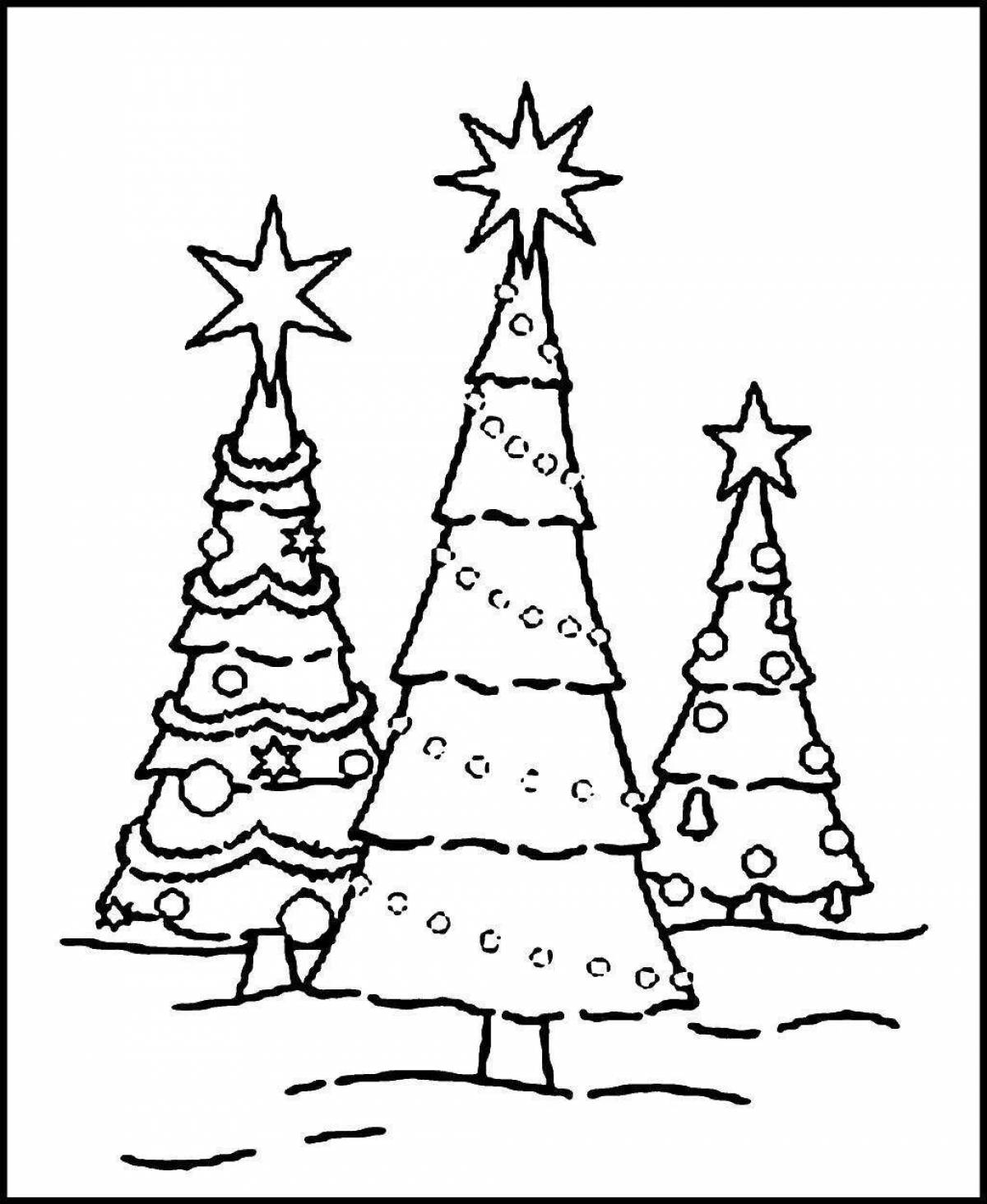 Merry Christmas tree coloring book