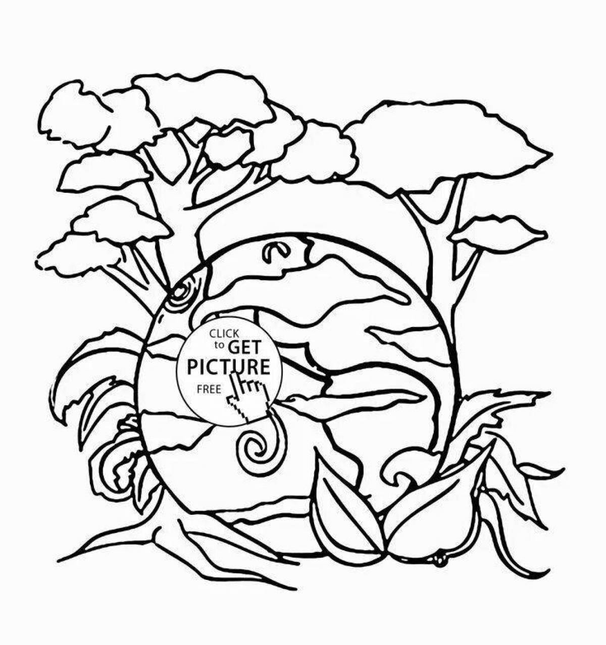 Sunny green friend coloring page