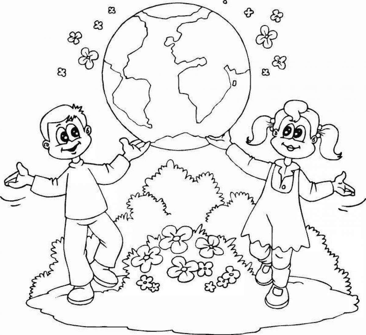 Glitter green friend coloring page
