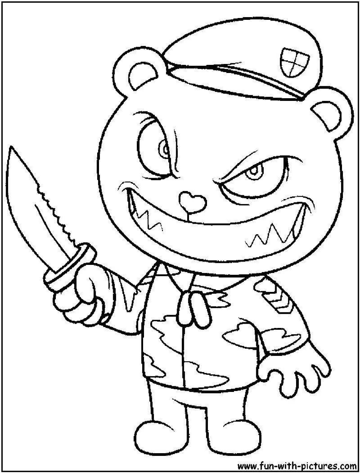 Charming green friend coloring page