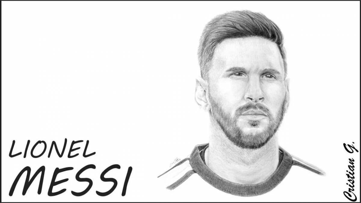 Lionel messi's vibrant coloring page