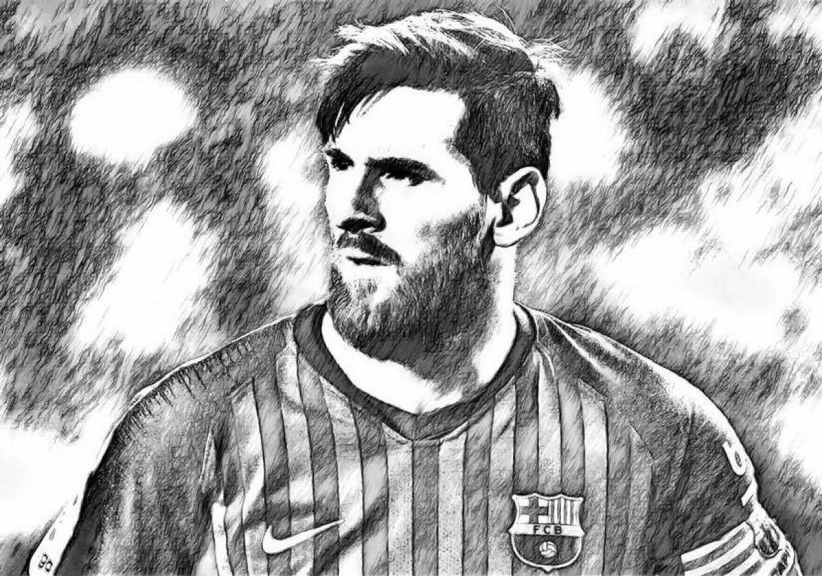 Coloring book with amazing lionel messi