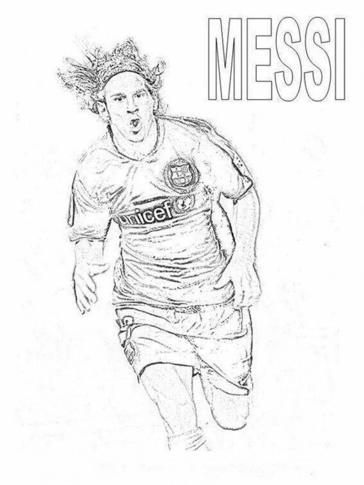 Coloring page energetic lionel messi