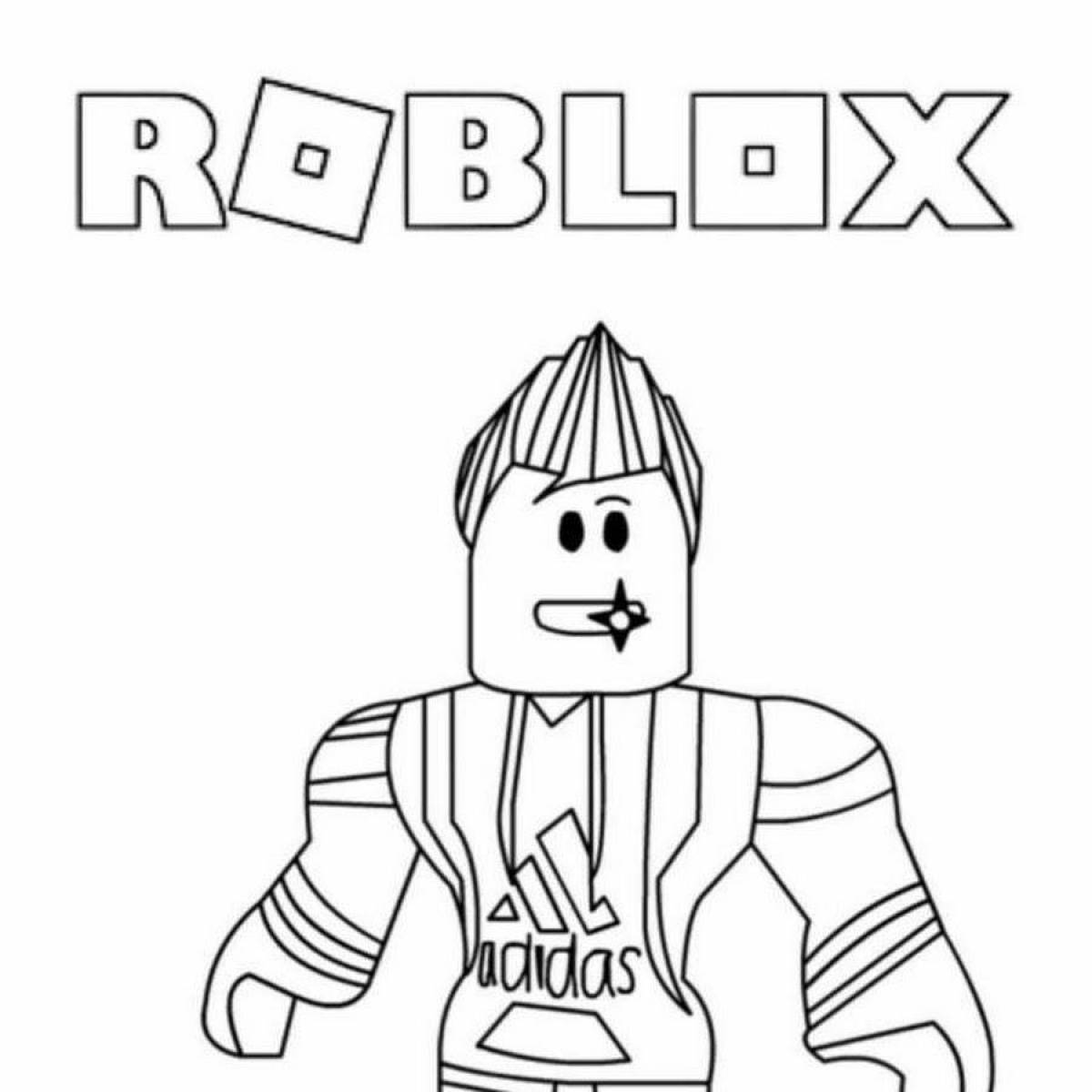 Радостная страница раскраски лица roblox