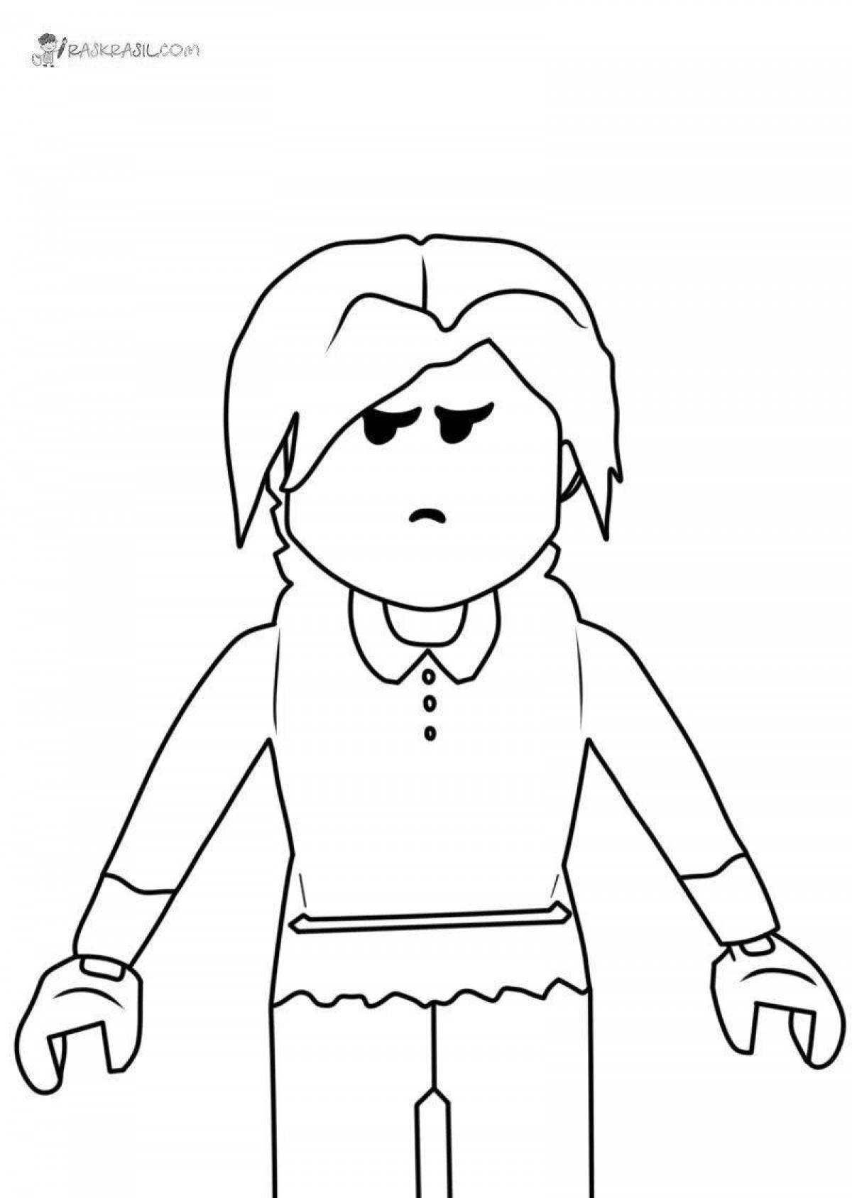 Entertaining roblox face coloring page