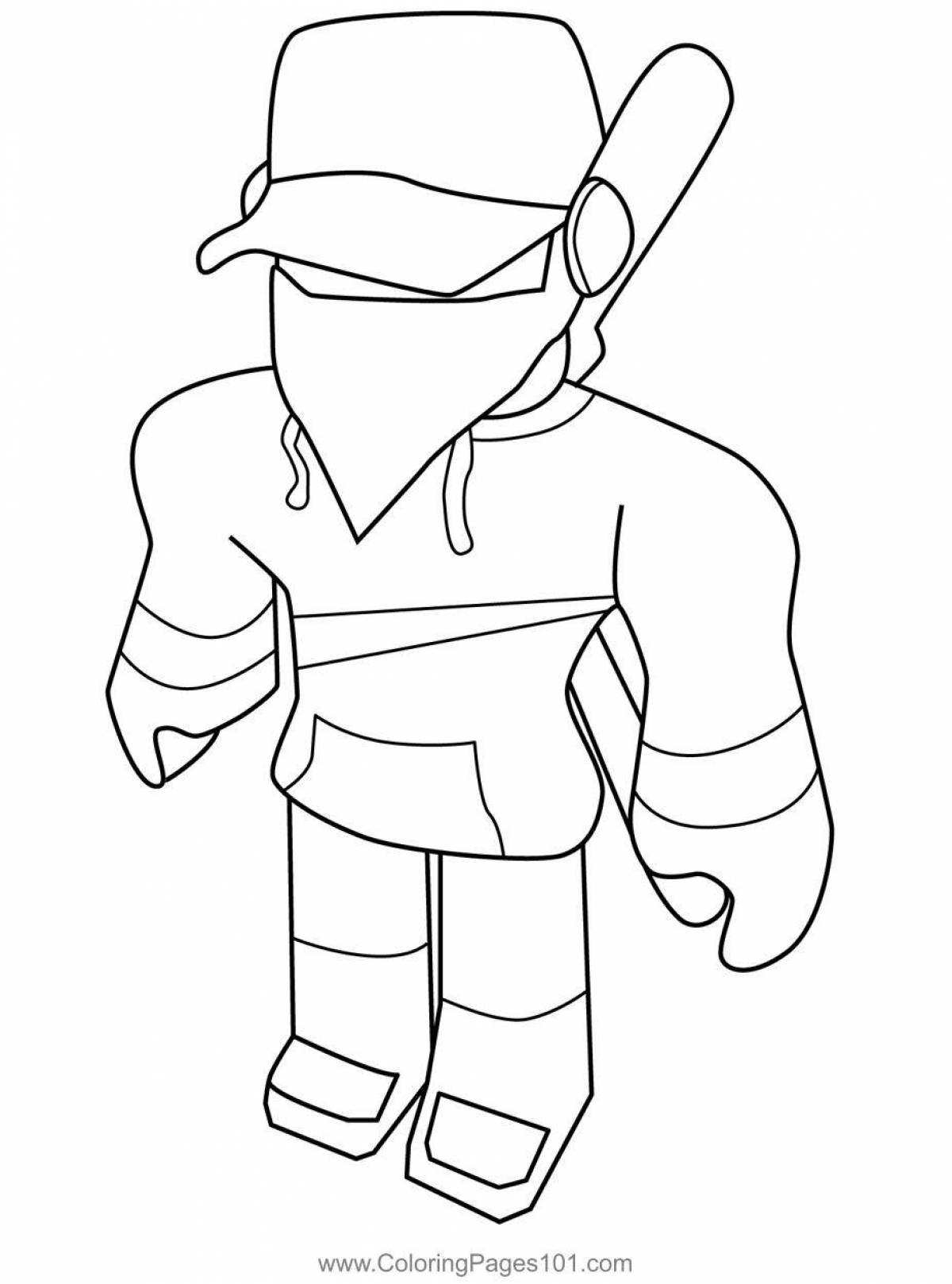 Artistic roblox face coloring page
