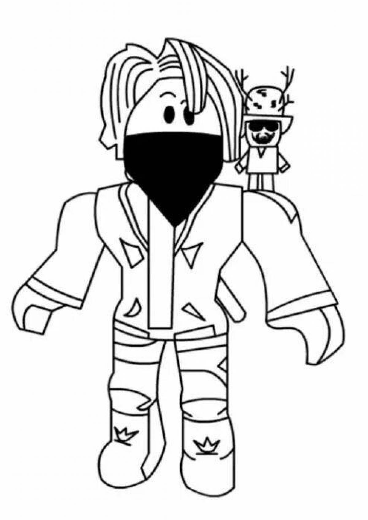 Detailed roblox face coloring page