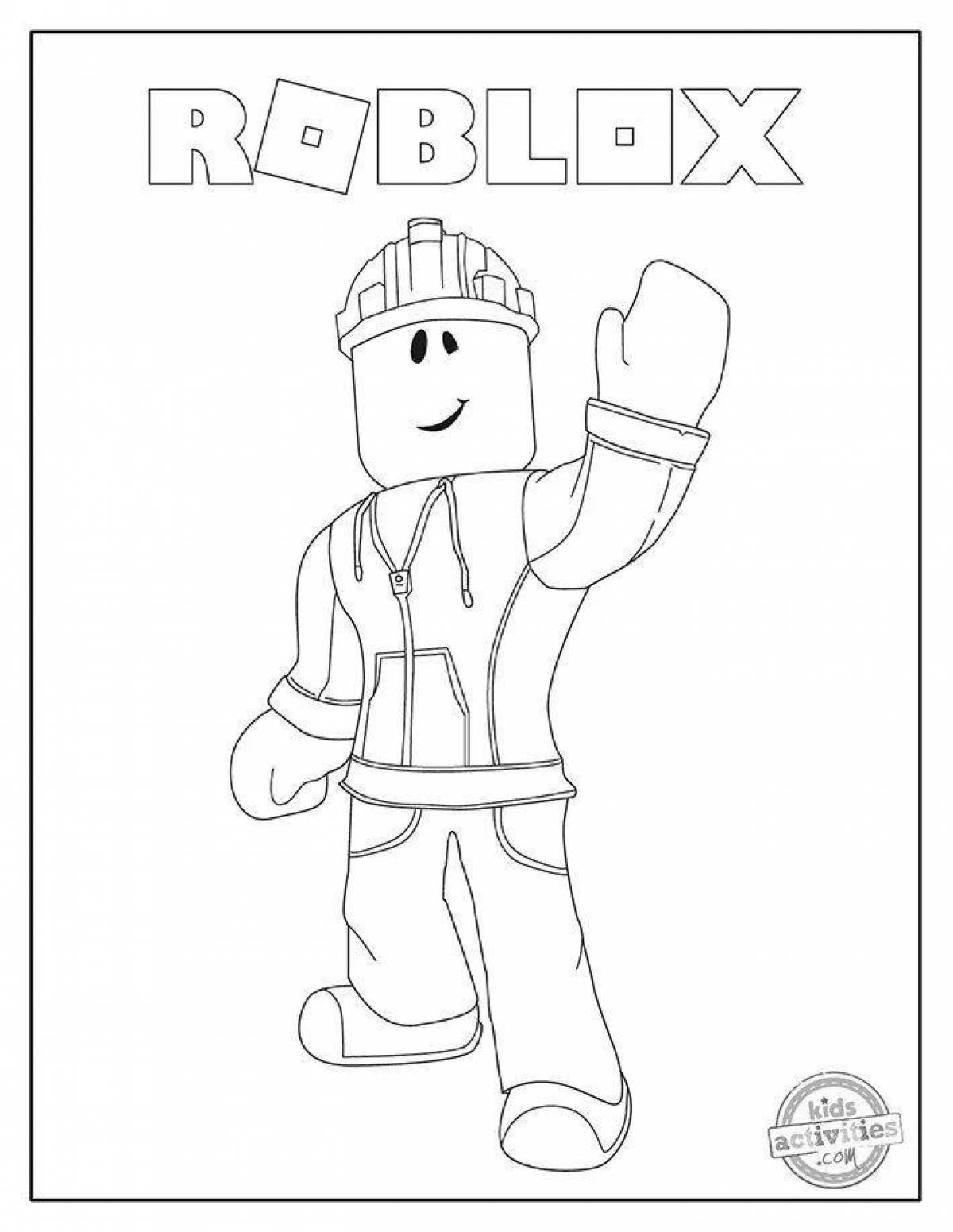 Complex roblox face coloring page