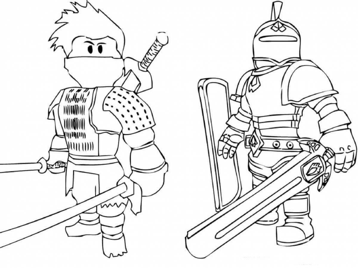 Яркая раскраска roblox face coloring page